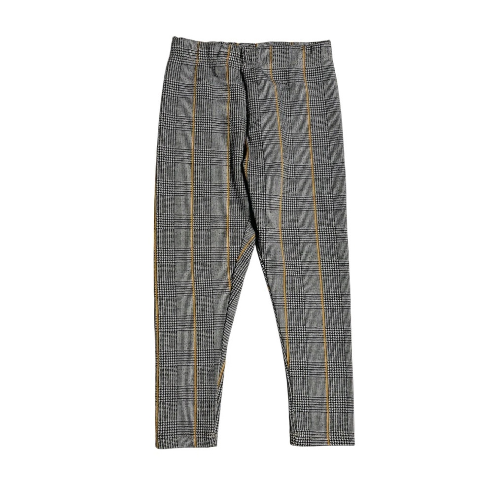 Zara Gray and Orange Patterned‎ Plaid Pants